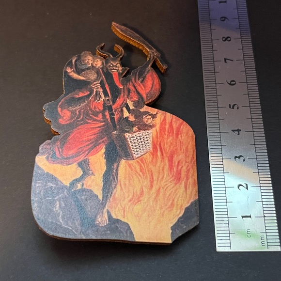 Krampus Holiday Brooch - dark xmas devil of Christmas krampus alpine legend gift - Picture 4 of 6